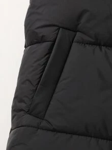 SHEIN 女童休閒可愛酷女孩時尚梭織絎縫布料背心外套，可正反穿豹紋印花，寬鬆版型，舒適，適合秋季，米色 - 黑色 - 查看 4