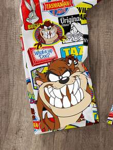 LOONEY TUNES X SHEIN Daypath Men's Drawstring Elastic Waist Cartoon All-Over Print Casual Sweatpants With Dual Pockets - Multicolor - View 3