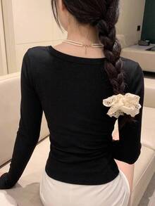 DAZY 女款純色修身休閒度假夏季背心 - 黑色 - 查看 2