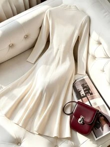 GlowEve Fall Clothes FOR WomenWomen Midi Dresses - Apricot - View 2