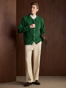 Manfinity CityGents 男士開襟衫 - 綠色 - 查看 5