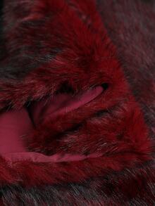 Cravure Standard Size Women's Autumn/Winter Fur Fabric Daily Commute Elegant Cape Coat - Burgundy - View 6