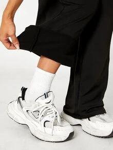 Easithlete Easithlete Women's High Waist Colorblock Casual Sports Long Pants - Black - View 6