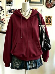 Lalippa Women's Solid Color Zip-Up Casual Everyday Sweatshirt - Multicolor - View 1