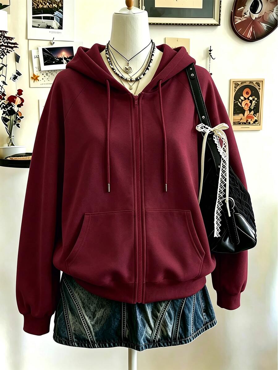 Lalippa Women's Solid Color Zip-Up Casual Everyday Sweatshirt - Multicolor - View 1