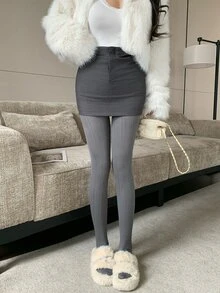 FRIFUL Women's Grey Versatile Slimming Footed Leggings, Autumn/Winter - Grey - View 6