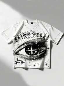 ROMWE MEN 2026 New Waffle Knit Spring/Summer Casual Everyday Plus Size Men's T-Shirt - White - View 6