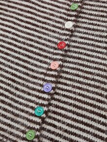Autumina Women's Striped Colorful Button Round Neck Casual Knit Cardigan - Multicolor - View 7