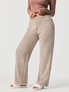 SHAPORA Women's Minimalist Solid Color Comfortable Casual Plush Pajama Pants - Multicolor - View 5