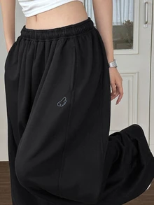 Dazy Tall Women's Star & Wing Print Elastic Waist Loose Sweatpants - Black - View 6