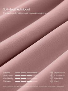 GLOWMODE 28吋小碼 SoftCalm 莫代爾絲綢觸感寬腿高腰居家休閒長褲，側邊口袋，日常休閒，春夏款 - 乾枯玫瑰色 - 查看 4
