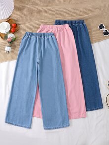 SHEIN Genkimix Kids 3PCS Tween Girls Jeans - Multicolor - View 2