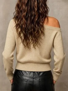 LUMIGAL Ropa de otoño para mujeres Chalecos de suéter para mujeres - Beis - Ver 2