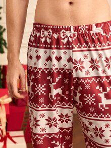 Notgurli Christmas Element Print Men's Loungewear Bottoms - Multicolor - View 6