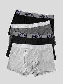 Snug Zone Men's Letter Print Boxer Briefs (4-Pack) - Multicolor - View 1