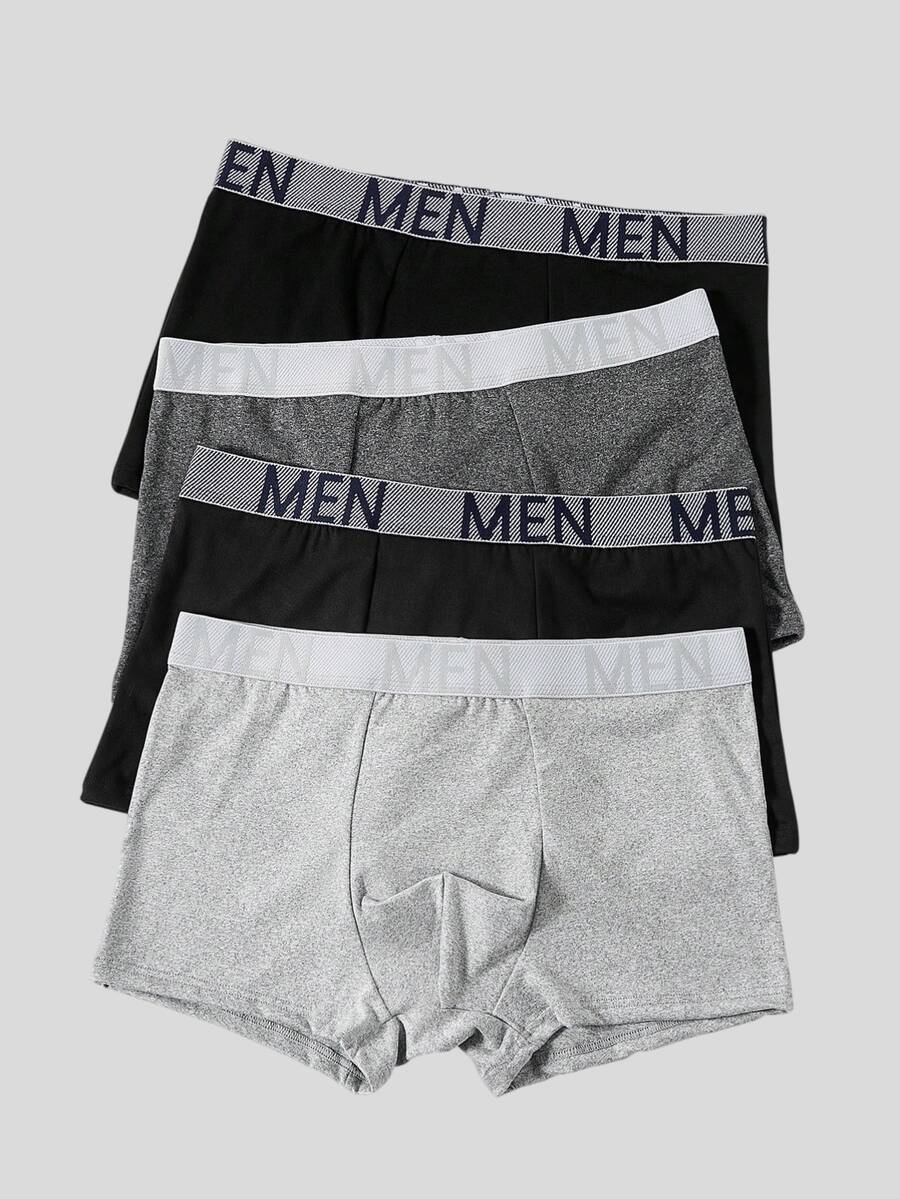 Snug Zone Men's Letter Print Boxer Briefs (4-Pack) - Multicolor - View 1