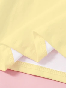 SHEIN X Care Bears 女童彩虹印花圓領短袖休閒T恤 - 白色 - 查看 5