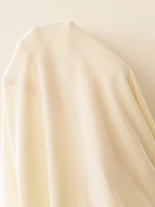 Snug Reverie French Lace Jacquard Long Sleeve Fresh Square Neck Embroidered Lace Trim Bow Mid-Length Women's Nightgown - Apricot - View 7