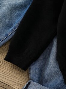 SHEIN 小男孩秋冬毛衣童裝 - 黑色 - 查看 4