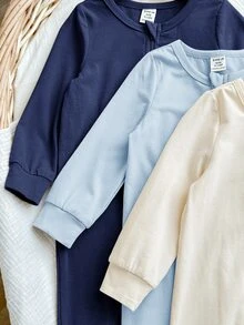 Bộ 3 bộ jumpsuit cho bé trai - Nhiều màu - Xem 3