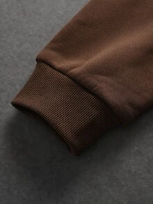 STYNVO 男士純色字母刺繡衛衣，半開襟設計，時尚簡約風格，適合休閒度假、朋友約會、雞尾酒會、沙龍、聚會、晚餐、日常辦公、簡約商務，特別適合秋冬季節，非常適合個人穿著或作為送給朋友的紀念禮物 - 咖啡棕 - 查看 5