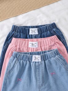 SHEIN Genkimix Kids 3PCS Tween Girls Jeans - Multicolor - View 4