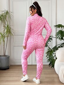 SHEIN EZwear 大碼兩件套裝 - 粉色 - 查看 2