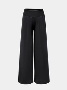 Eassivo Women's Straight Leg Solid Color Sports Pants - Black - View 6