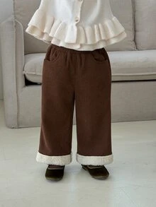 DAZY Infant/Toddler (Girl) Casual Autumn/Winter Solid Color Bottoms - Coffee Brown - View 9