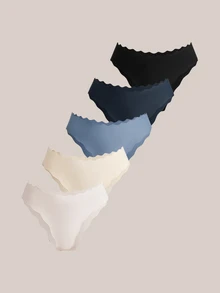 Barelissa Celana Dalam Segitiga Perekat Nyaman dengan Tepi Bergelombang untuk Wanita, 5pcs/Set - MultiWarna - View 6