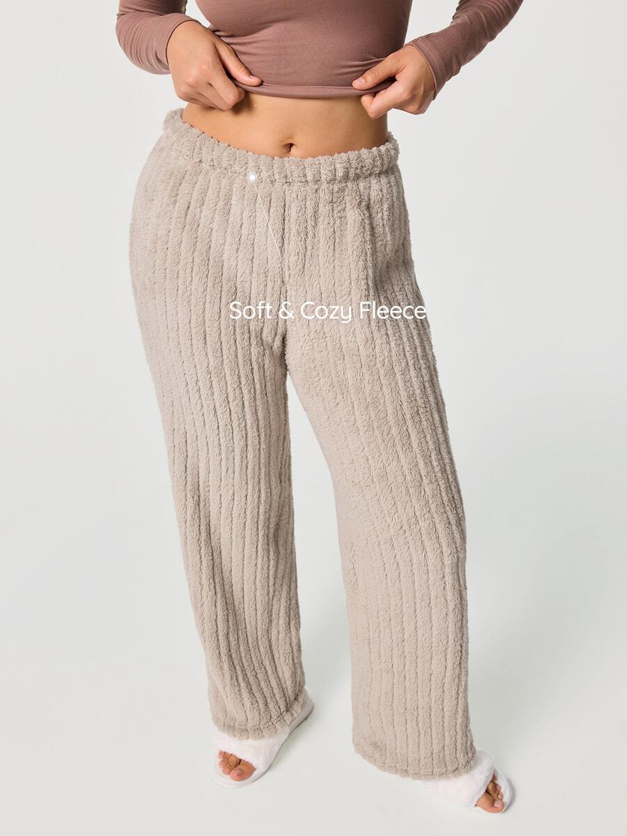 SHAPORA Women's Minimalist Solid Color Comfortable Casual Plush Pajama Pants - Multicolor - View 1