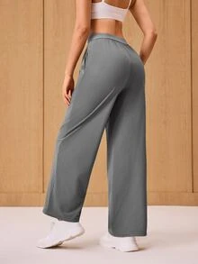 OutZeal Women Sports Pants Gym Workout Casual Lightweight Elastic Waist Straight Leg Active Bottom For Spring Summer - Dark Grey - View 8