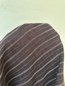 GalTyme طقم كاجوال نسائي مقاس كبير بقميص مخطط بياقة وأكمام طويلة وشورت مخطط - بني مصدي - مشاهدة 6
