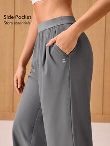 OutZeal Women Sports Pants Gym Workout Casual Lightweight Elastic Waist Straight Leg Active Bottom For Spring Summer - Dark Grey - View 4