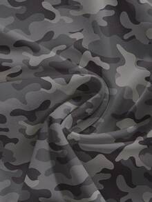 ROMWE Grunge Punk Women's Casual Camouflage Slogan Print Mid-Length Pants - Grey - View 4