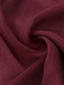 Auralis Plus Size Women's Burgundy Loose Fashion Ruffle Hem Simple Daily Vacation Outfit Blouse Top - Brown - View 8