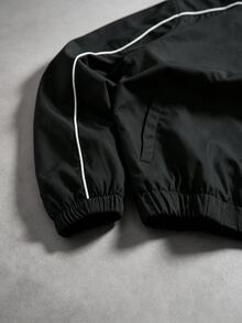 Manfinity EMRG Men's Stand Collar Versatile Casual Zip-Up Jacket - Black - View 3