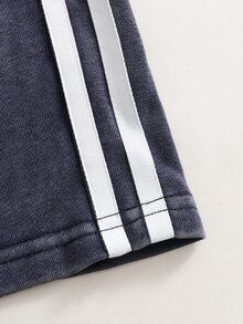 SHEIN Tween女孩牛仔褲，秋季新品，皇家藍，彈性腰帶附抽繩與雙腰帶設計，寬鬆版型，輕量柔軟針織牛仔面料，舒適親膚，適合四季，日常穿著、拍照、購物、外出、度假等，2026新品 - 寶藍色 - 查看 6