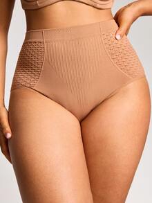 Barelissa High-Waisted Panties Featuring Full-Coverage Design, Soft And Breathable Comfort, And An Elastic Waistband1pcs - Mocha Brown - View 4