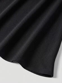 Firerie Plus Size Elegant Black Solid Color Skirt - Suitable For Commuting, Office, Party And Wedding Autumn New Arrival - Multicolor - View 6