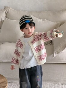 DAZY Baby Boy Snowflake Pattern Casual Daily Outing Cardigan - Multicolor - View 7