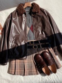 Comfortcana Women's Plaid Fashion Mini Skirt - Brown - View 5