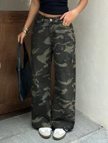 Rivivi Petite 女款時尚休閒字母印花口袋牛仔褲 - 彩色 - 查看 3