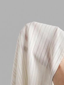 SHEIN EZwear قميص نسائي بلون موحد كاجوال متعدد الاستخدامات للارتداء اليومي - أبيض - مشاهدة 6