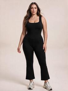 Rhythm Era Women's Plus Size Solid Color Minimalist Daily Long Jumpsuit - Multicolor - View 3