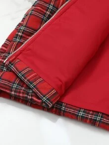 SHEIN Clasi 女款格紋前拉鍊休閒冬季背心外套 - 彩色 - 查看 10