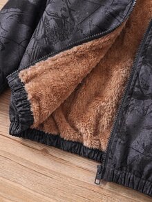 SHEIN 兒童 1件 小男孩冬季卡通印花保暖內裡連帽外套背心 度假可愛街頭 Y2K 生日派對 開學季 萬聖節 超值上衣 - 彩色 - 查看 6