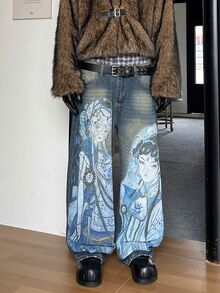 STEELVANCE Men's Printed Pattern Denim Jeans - Dark Wash - View 4