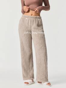SHAPORA Women's Minimalist Solid Color Comfortable Casual Plush Pajama Pants - Multicolor - View 4