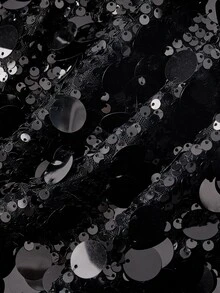 ROMWE Avant Women's Sequin Tube Top Crop Top For Party - Black - View 4